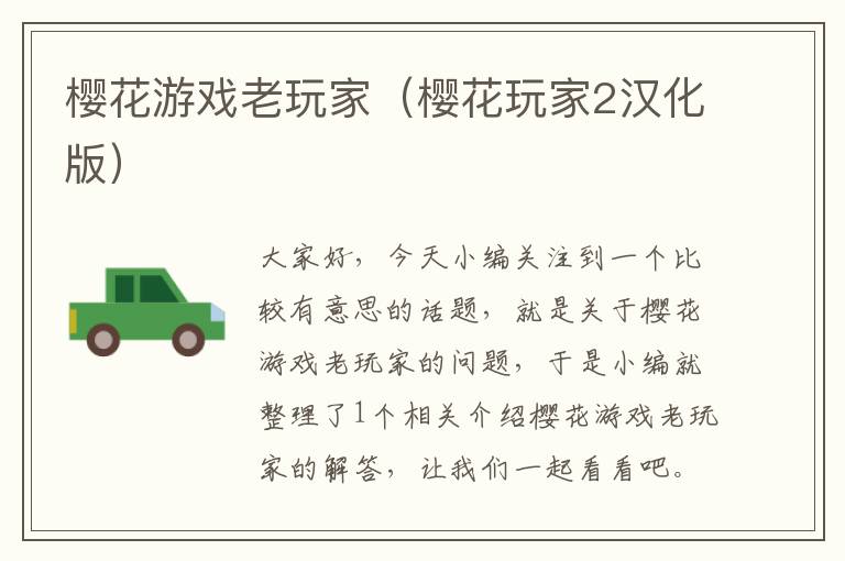 樱花游戏老玩家（樱花玩家2汉化版）