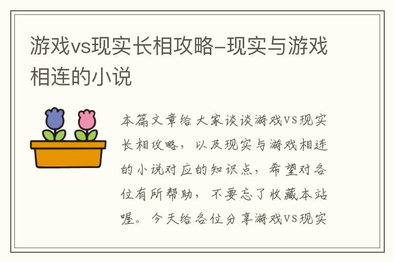 游戏vs现实长相攻略-现实与游戏相连的小说